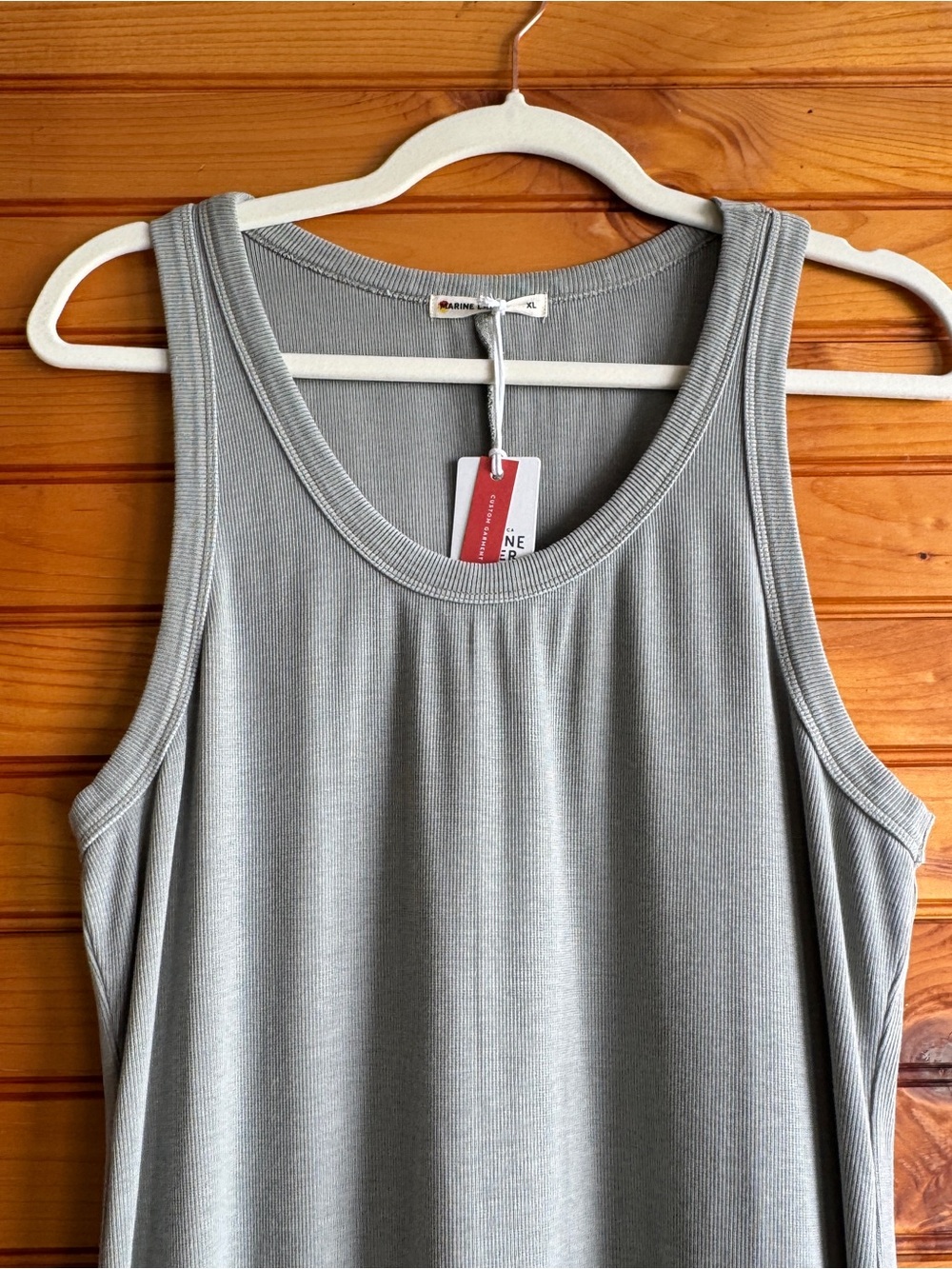 Marine Layer Lexi Sun-In Dress XL Faded Olive Ribbed Maxi Coastal Casual NWT - Picture 4 of 11